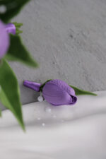 İncili Islak Mor Lale Gelin Buketi - Görsel 4