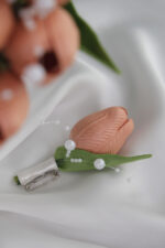 İncili Islak Somon Lale Gelin Buketi - Görsel 5