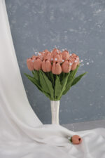 İncili Islak Somon Lale Gelin Buketi - Görsel 2