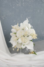 Lale Gala Gül Beyaz Aranjman Gelin Buketi - Görsel 4