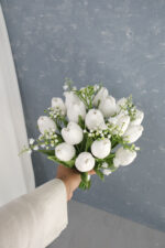 Islak Lale Beyaz Doğal Gelin Çiçeği - Görsel 4