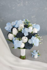 Islak Lale Gül Mavi Lacivert Gelin Çiçeği