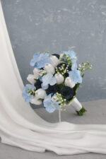 Islak Lale Gül Mavi Lacivert Gelin Çiçeği - Görsel 2