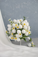 Papatyalı Islak Lale Premium Gelin Buketi