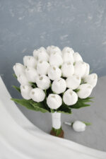 Islak Beyaz Lale Gelin Buketi - Görsel 4