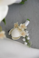 Islak Lale Gala Manolya Beyaz Gelin Buketi - Görsel 5