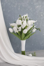 Islak Lale Gala Beyaz Premium Gelin Buketi - Görsel 3