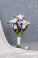 Islak Lale Gala Gül Lila Beyaz Gelin Çiçeği - Görsel 6