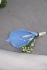 Islak Lale Gala Gül Bebe Mavi Gelin Buketi - Görsel 4