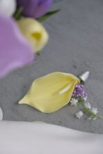 Islak Lale Gala Lila Sarı Gelin Buketi - Görsel 5