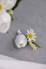 Islak Lale Papatyalı Beyaz Gelin Çiçeği - Görsel 5