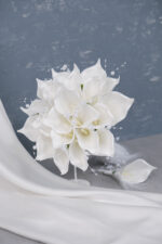 İncili Püsküllü Beyaz Islak Gala Gelin Buketi - Görsel 5