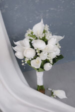 Islak Lale Gala Gül Beyaz Modern Gelin Çiçeği - Görsel 2