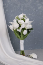 Islak Lale Gala Gül Beyaz Modern Gelin Çiçeği - Görsel 3