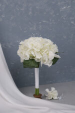 İncili Beyaz Ortanca Gelin Buketi - Görsel 3